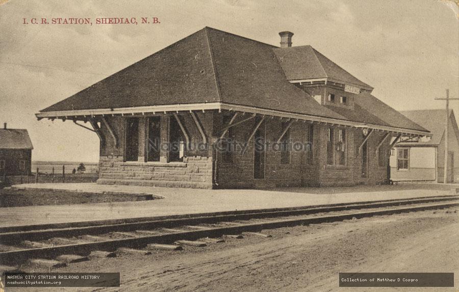 Postcard: Intercolonial Railway Station, Shediac, New Brunswick
